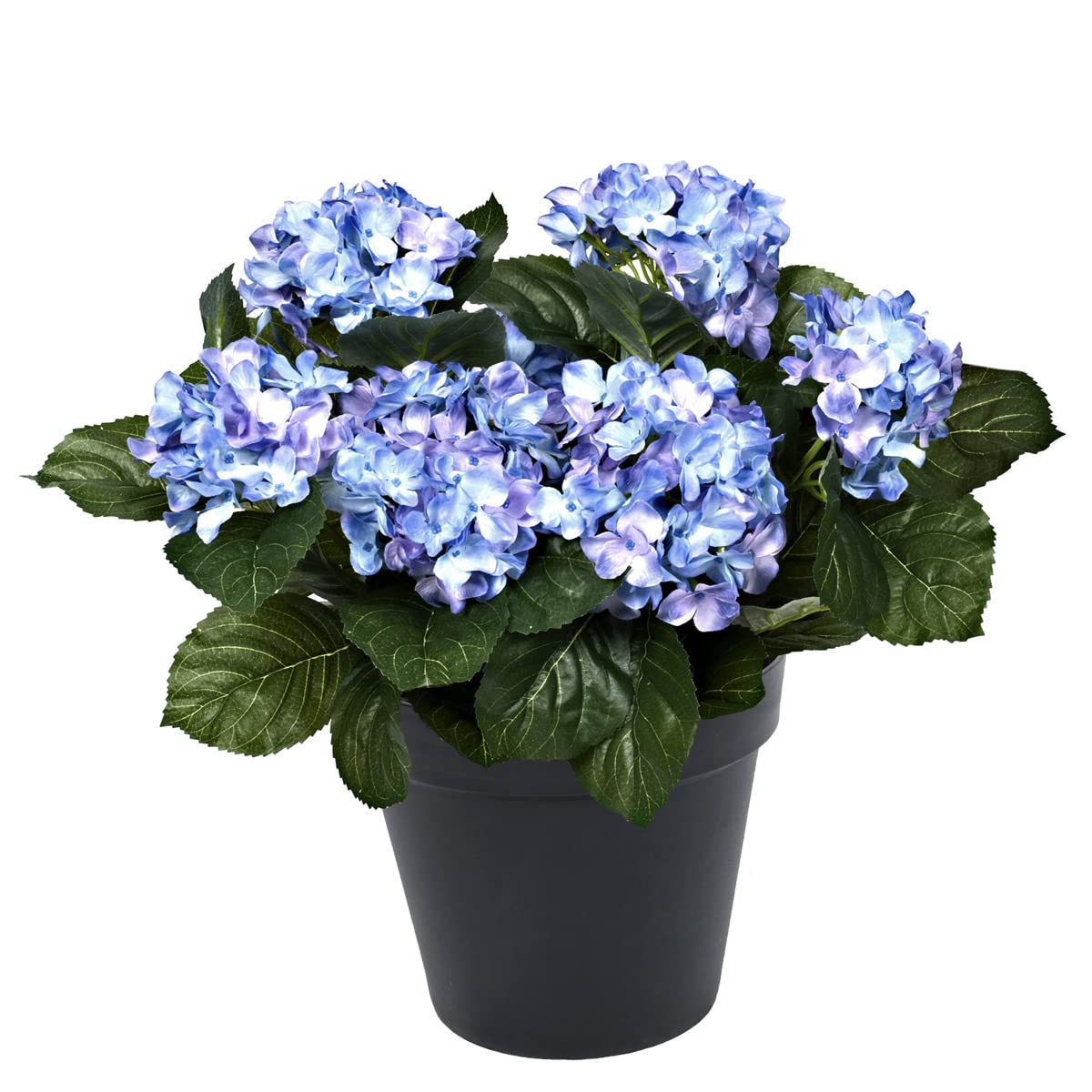 GreenBrokersArtificial Blue Hydrangea in Black Pot 50cm/20in