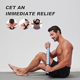 MZDXJ Muscle Roller,EVA Material, Massage Roller Stick for Athletes and Office Workers, Relieves Muscle Tension and Pain(EVA Blue)