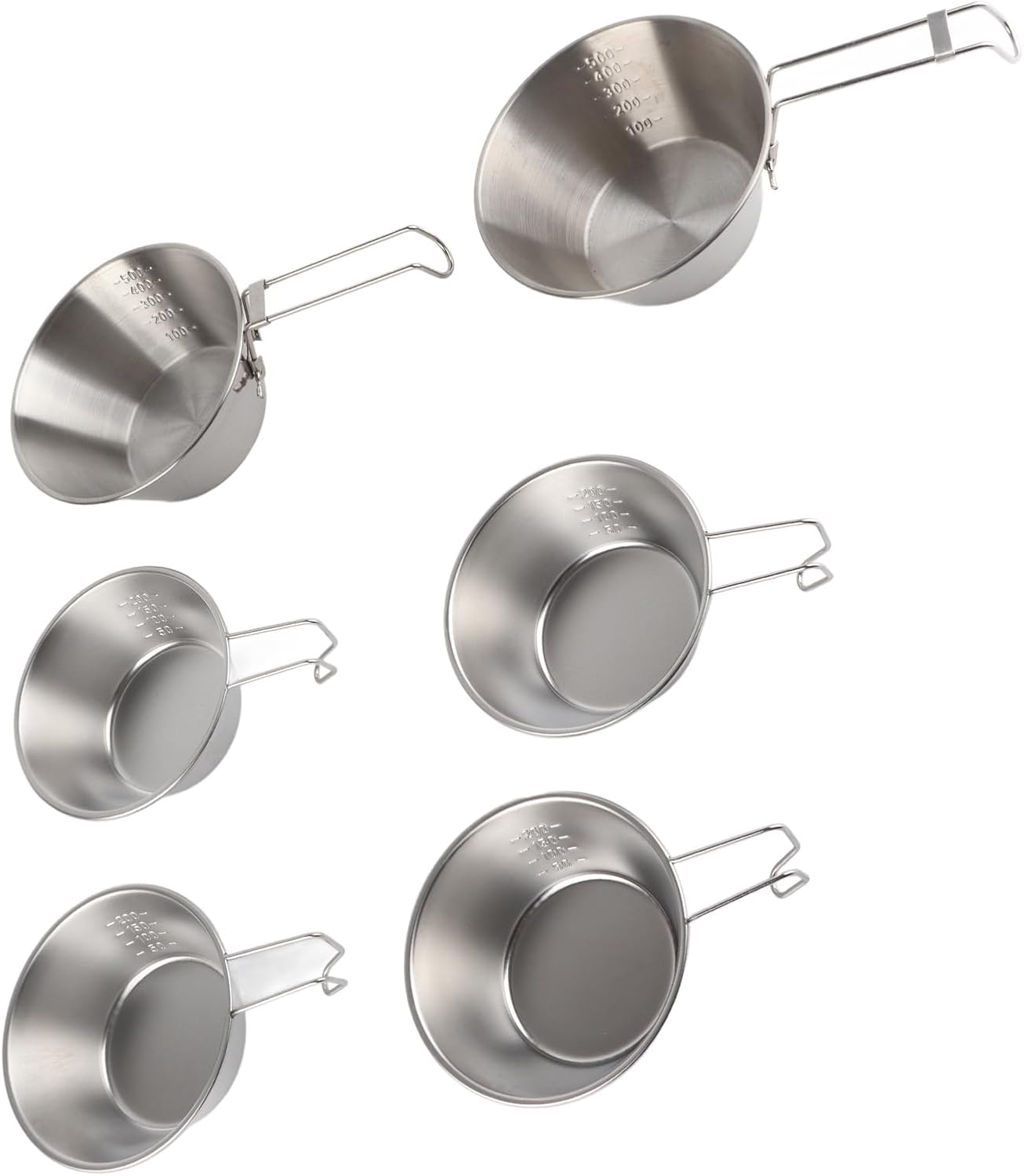 Agatige Korean Traditional Rice Wine Bowls, 304 Stainless Steel Hiking Soup Dish Rice Wine Bowl with Handle for Camping Backpacking Picnic (Style 2)