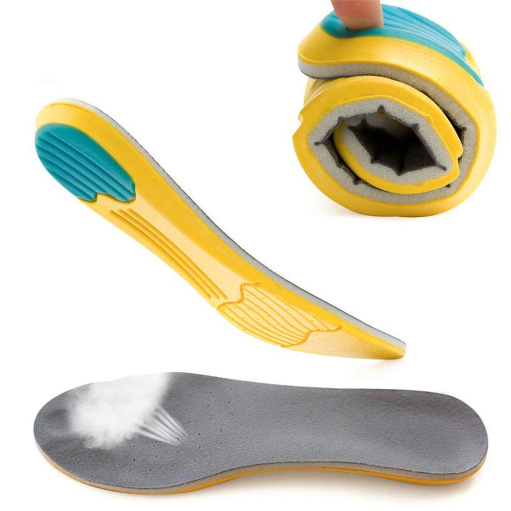 5 Paia Memory Foam Solette Sportive, Inserti Imbottitura Scarpa Sollievo dal Dolore, PU Ortesi Traspirante Antiurto Solette Ammortizzanti Unisex