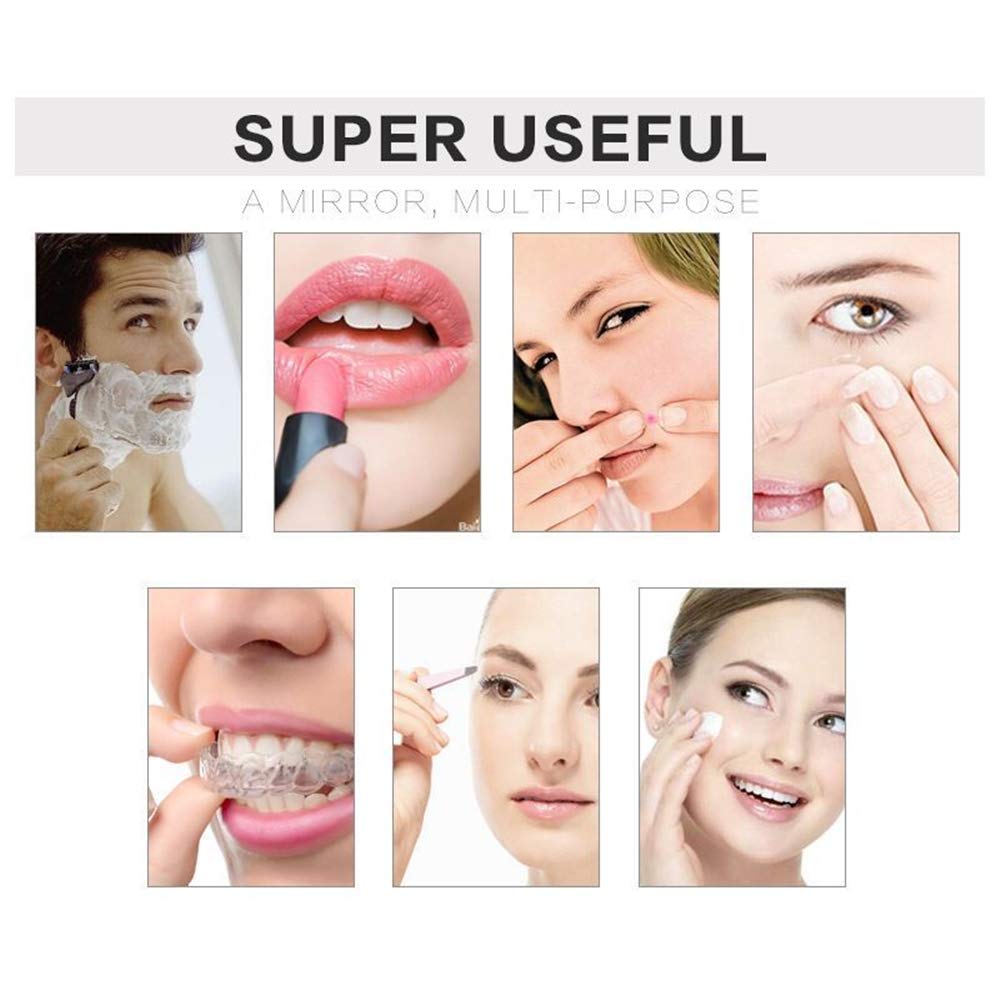 Espejos de maquillaje para baño, 8 pulgadas Montado en la pared Lupa Robusto Doble Cara Ajustable Cosmético Afeitado Vanidad Extensible, Bronce, 5X (Bronce 5X)