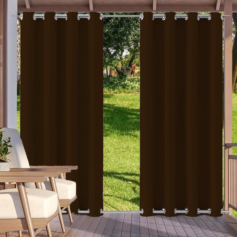 Tende impermeabili per esterni, con occhielli, protezione UV, per gazebo e patio, 1 pezzo, 264 x 275 cm, resistenti alle intemperie, colore: marrone