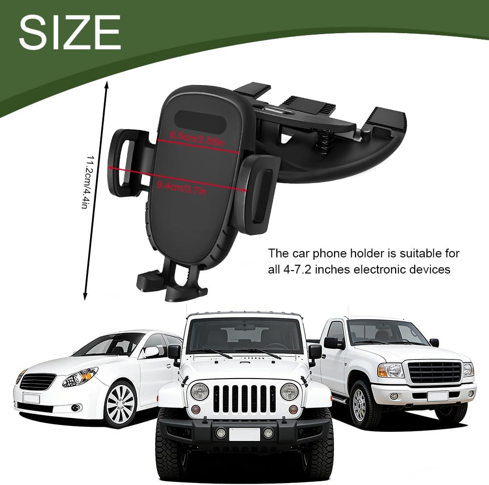 Car CD Slot Phone Holder, 360 Degree Rotatable Auto Phone Mount with One Hand Operation Design, Vehicle CD Port Mobile Phone Holder, Universal Holder One Piece Suitable for All Smartphones image 2