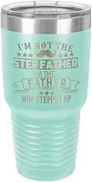 Vista 12 de IM NOT THE STEP FATHER BLACK - Vaso de bebida de 30 onzas con popote y tapa superior deslizante Taza de viaje grabada con láser Comparar