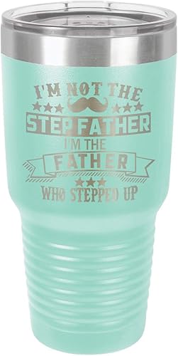 Miniatura 12 de IM NOT THE STEP FATHER BLACK - Vaso de bebida de 30 onzas con popote y tapa superior deslizante Taza de viaje grabada con láser Comparar