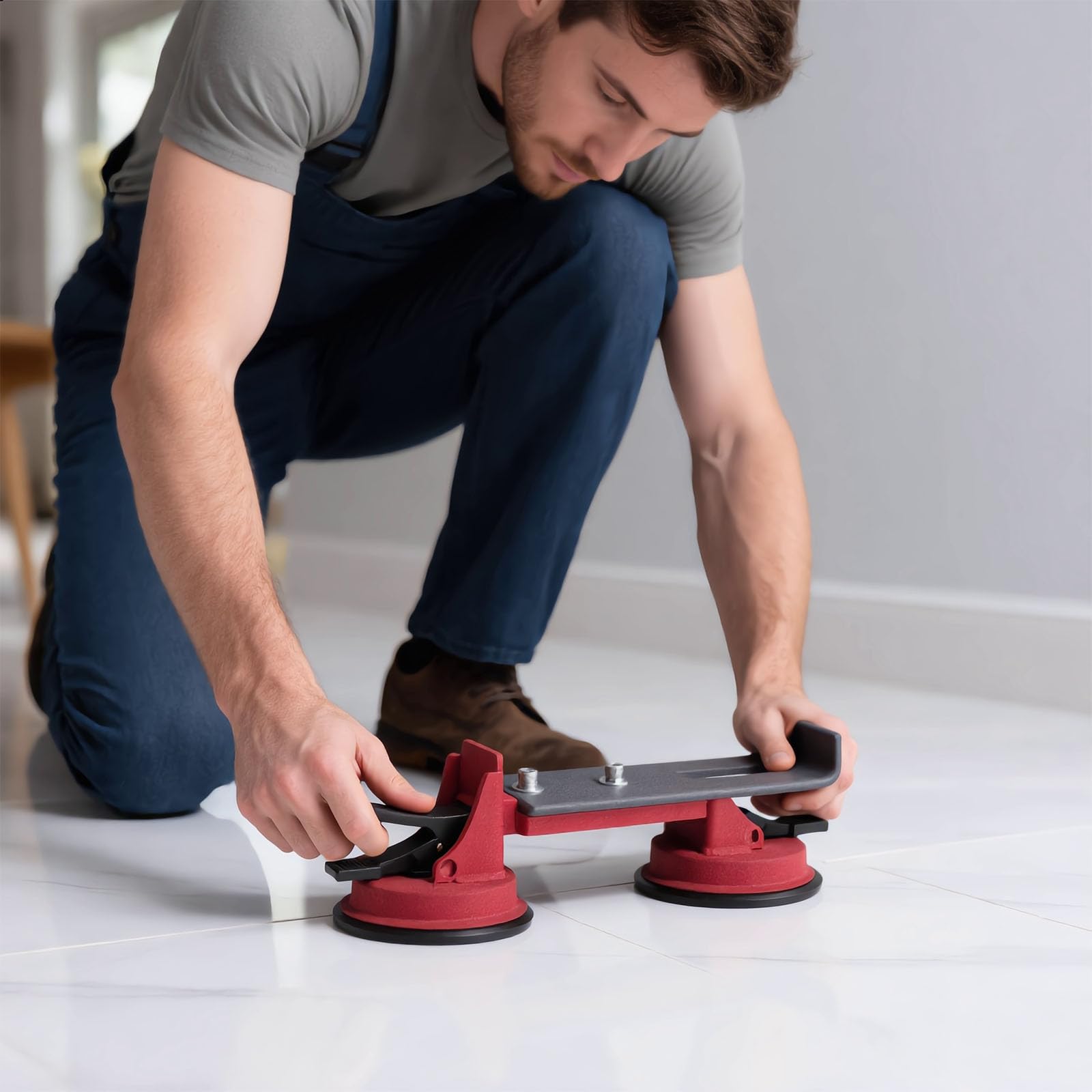 Nivellement professionnel avec poignée confortable, instrument d'aspiration polyvalent pour fixer des planchers en bois ou composites déformés