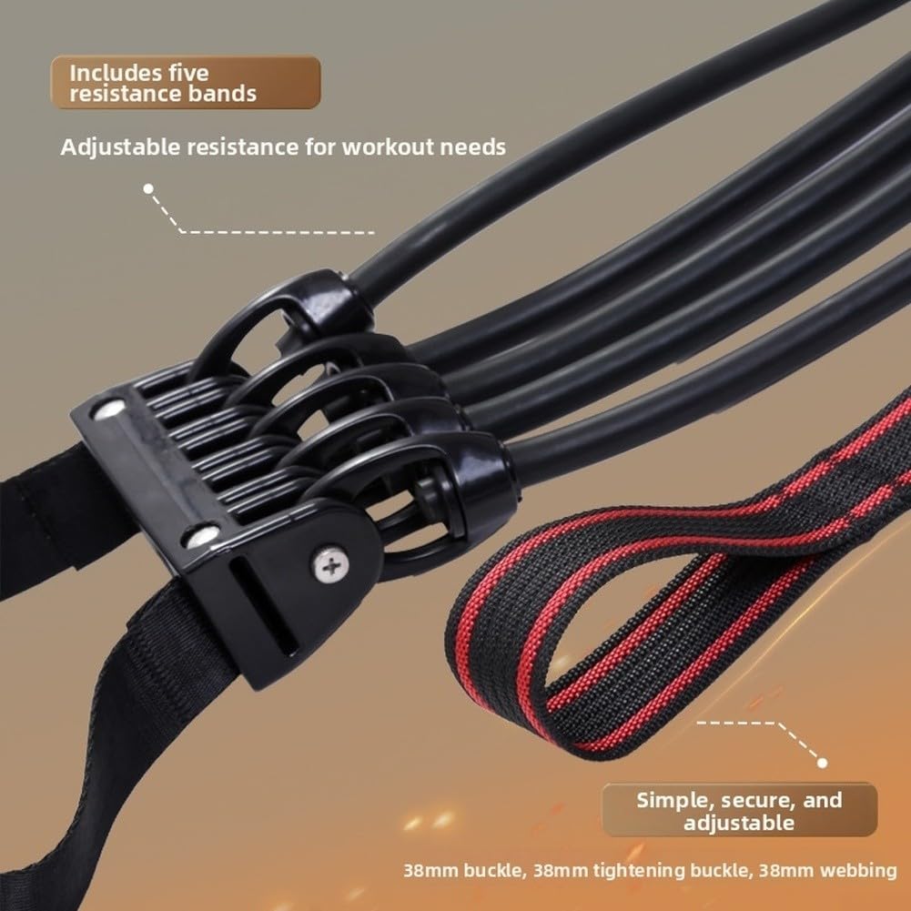 Fasce di resistenza per pull up assist, fascia fitness in lattice a 5 livelli con piastra per il piede e cinghie regolabili per allenamento in palestra a casa allenamento per la parte