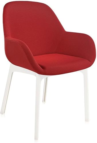 Miniatura 2 de Kartel SFCH-K4181B-6 Dining Chair, Red, W 21.7 x D 20.7 x H 29.1 x H 29.1 inches (55 x 52.5 x 74 x 46 cm), Clap Frame, White Red,Negro (Black
