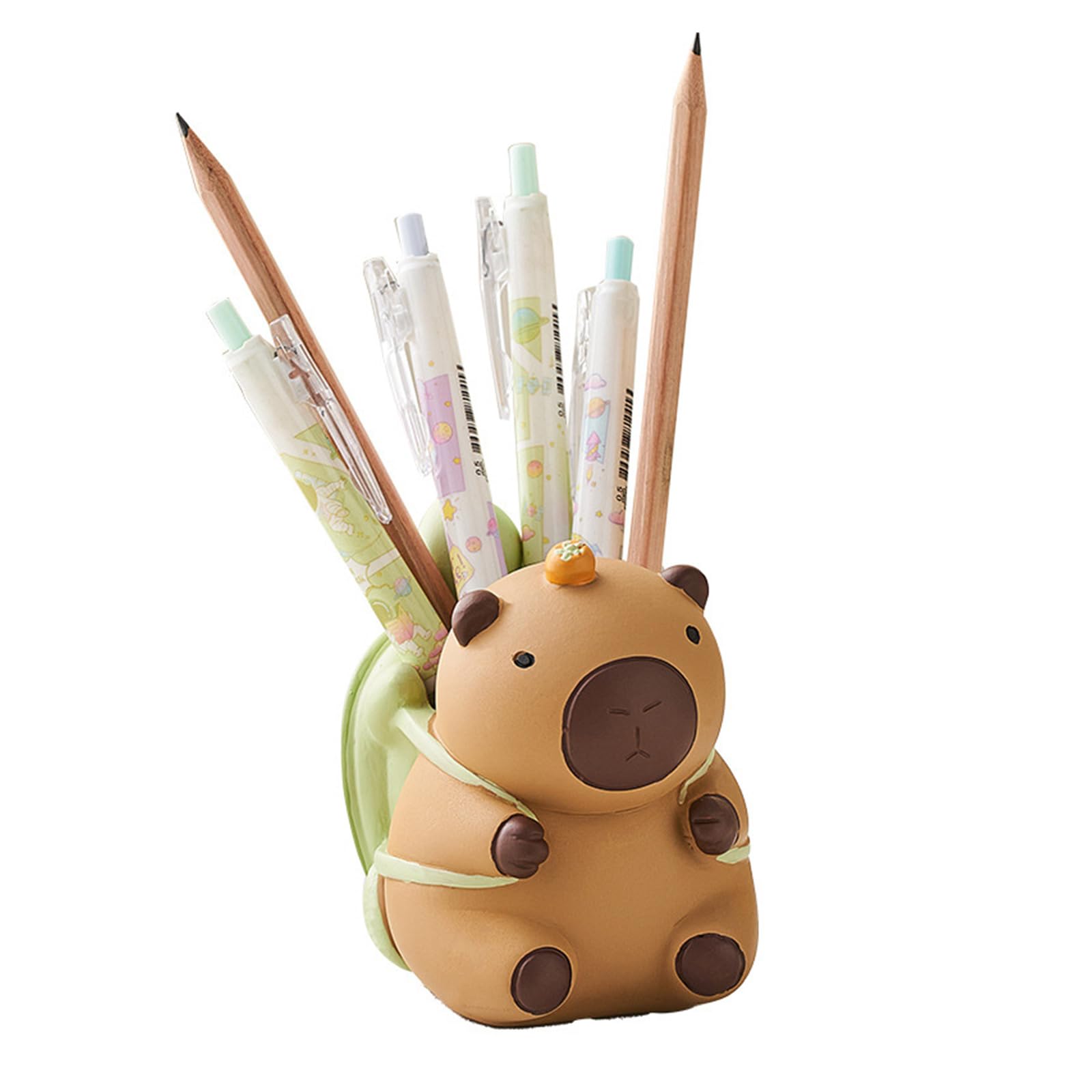 Xuancai Multicolor Capybaras Shaped Pen Storage Container Makeup Brush Organiser Lovely Animal Stationery Holder Resin Desk Ornament Gift For Students Artists
