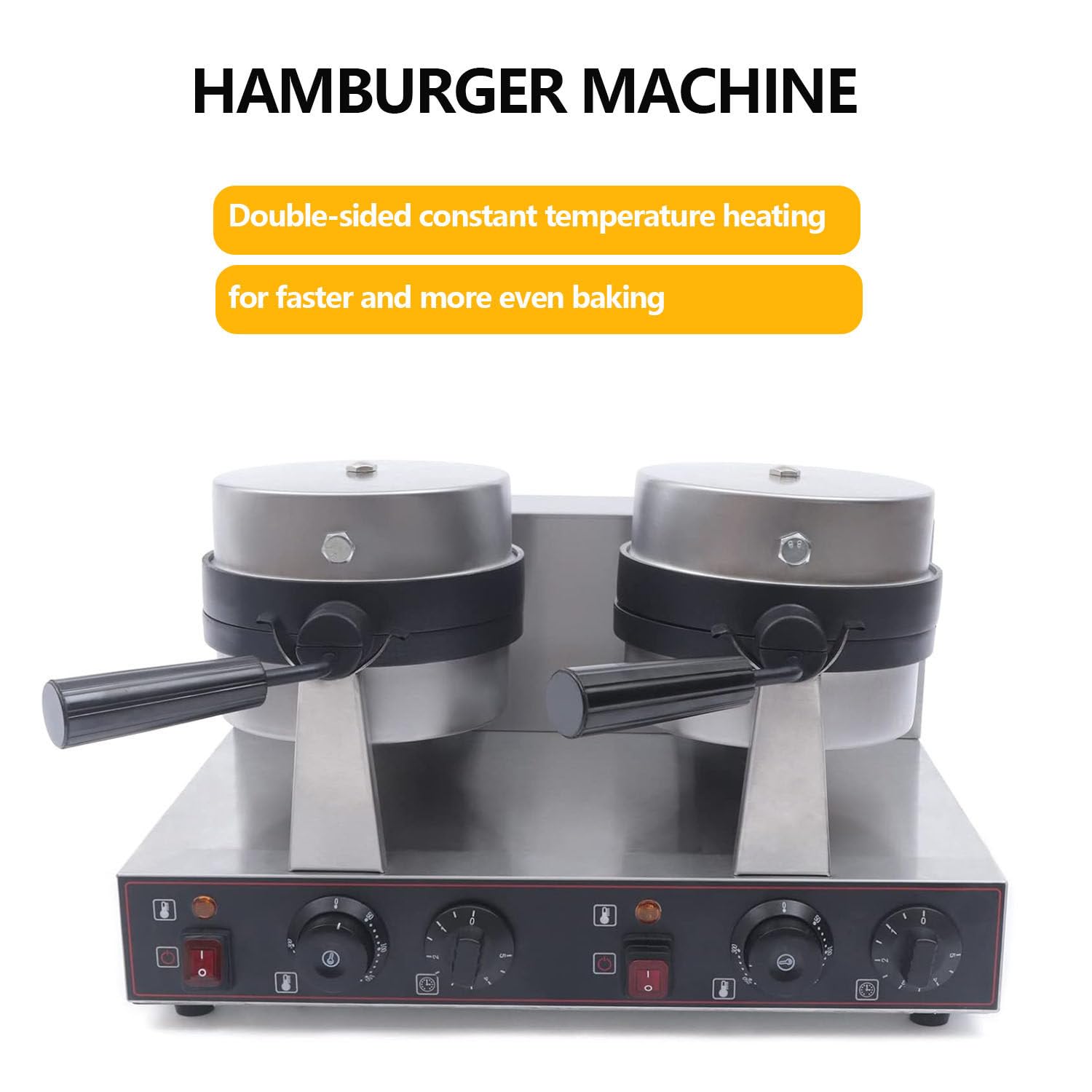 Pressa elettrica Multifunzione Professionale per Hamburger, panini e Waffle, Ideale per ristoranti, Bar e Food Truck, a Testa Singola o Doppia.,DoubleHead