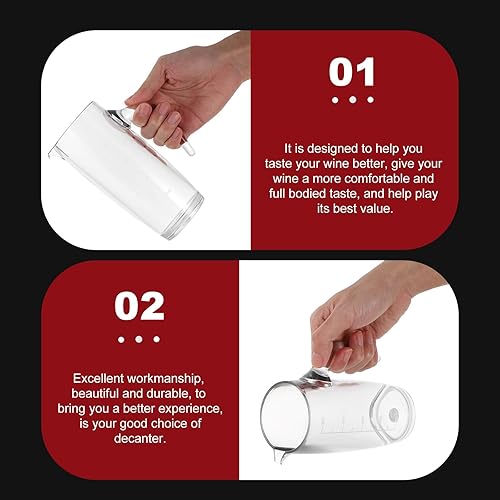 Miniatura 6 de Jarra de vidrio dispensador de bebidas para servir vino decantador de vino transparente con boquilla Decantador de bebidas de vino con medidas