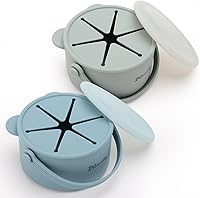 Vista 15 de Vasos de aperitivos para niños pequeños, recipientes de aperitivos para bebés, tazas de silicona para bocadillos para niños pequeños, sin derrames