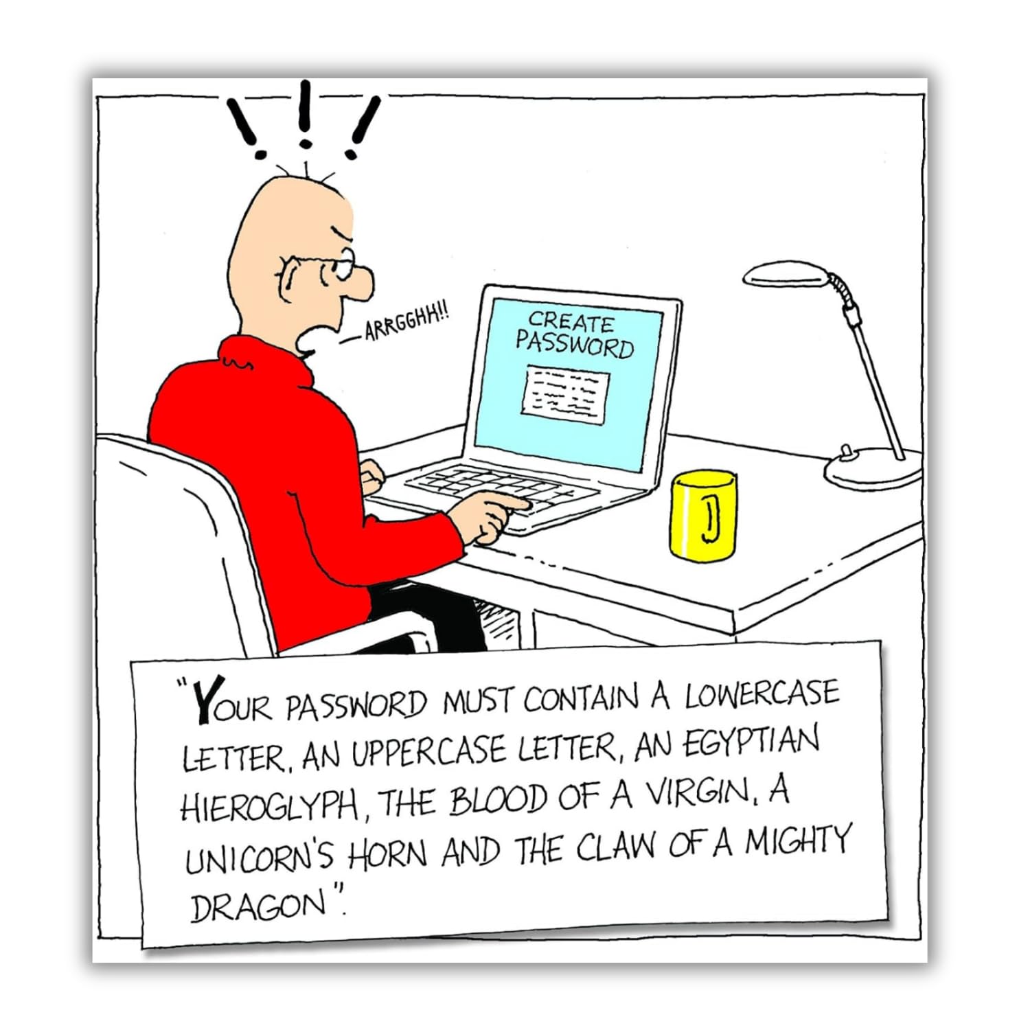 Norbert & Val Funny Birthday Card for Him - Create Password, Humorous Greeting Card for Men, Multi-Coloured, 16 x 16 cms