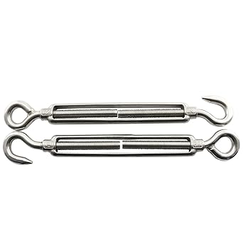 Galvanized Turnbuckle Hook and Eye Light Duty Wire Rope Tension (5, M12)