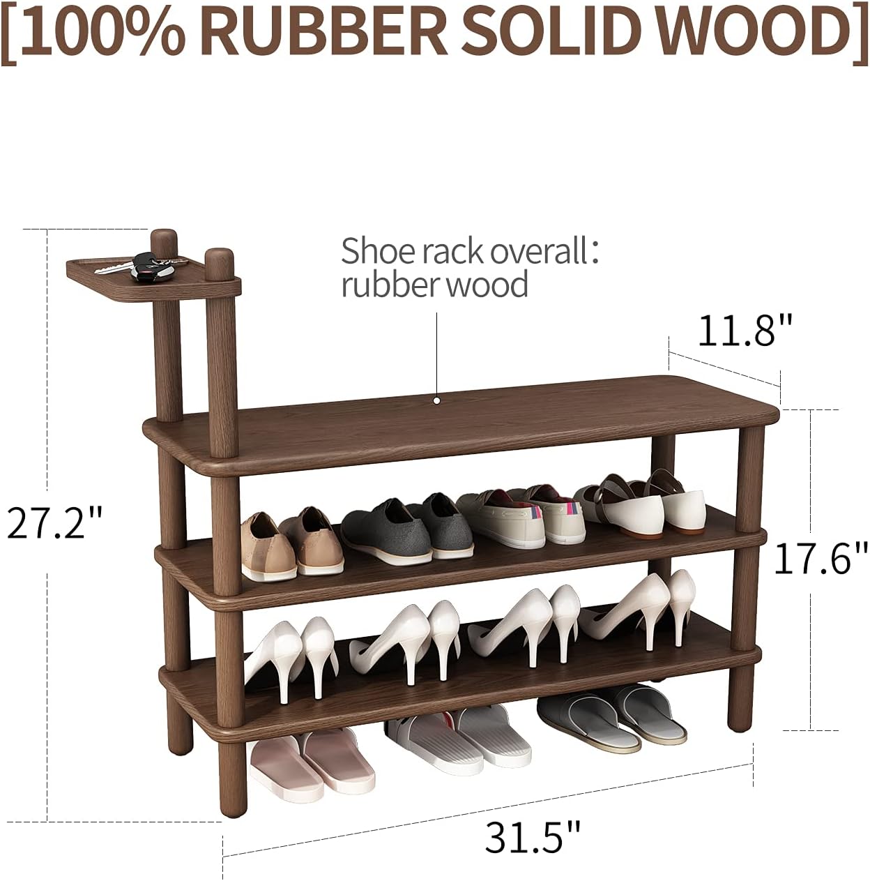 Flаѕh Dеаlѕ - 60% оƒƒ KASLANDI Shoe Bench, Three-Layer Solid Wooden Shoe Rack for Entryway, Multifunctional Sitting and Changing Premium Shoe Organizer,for Corridor, Living Room, Bedroom, Bathroom 31.5 inch(Walnut) 70% оƒƒ Dіѕсоunt KASLANDI Shoe Bench, Three-Layer Solid Wooden Shoe Rack for Entryway, Multifunctional Sitting and Changing Premium Shoe Organizer,for Corridor, Living Room, Bedroom, Bathroom 31.5 inch(Walnut)