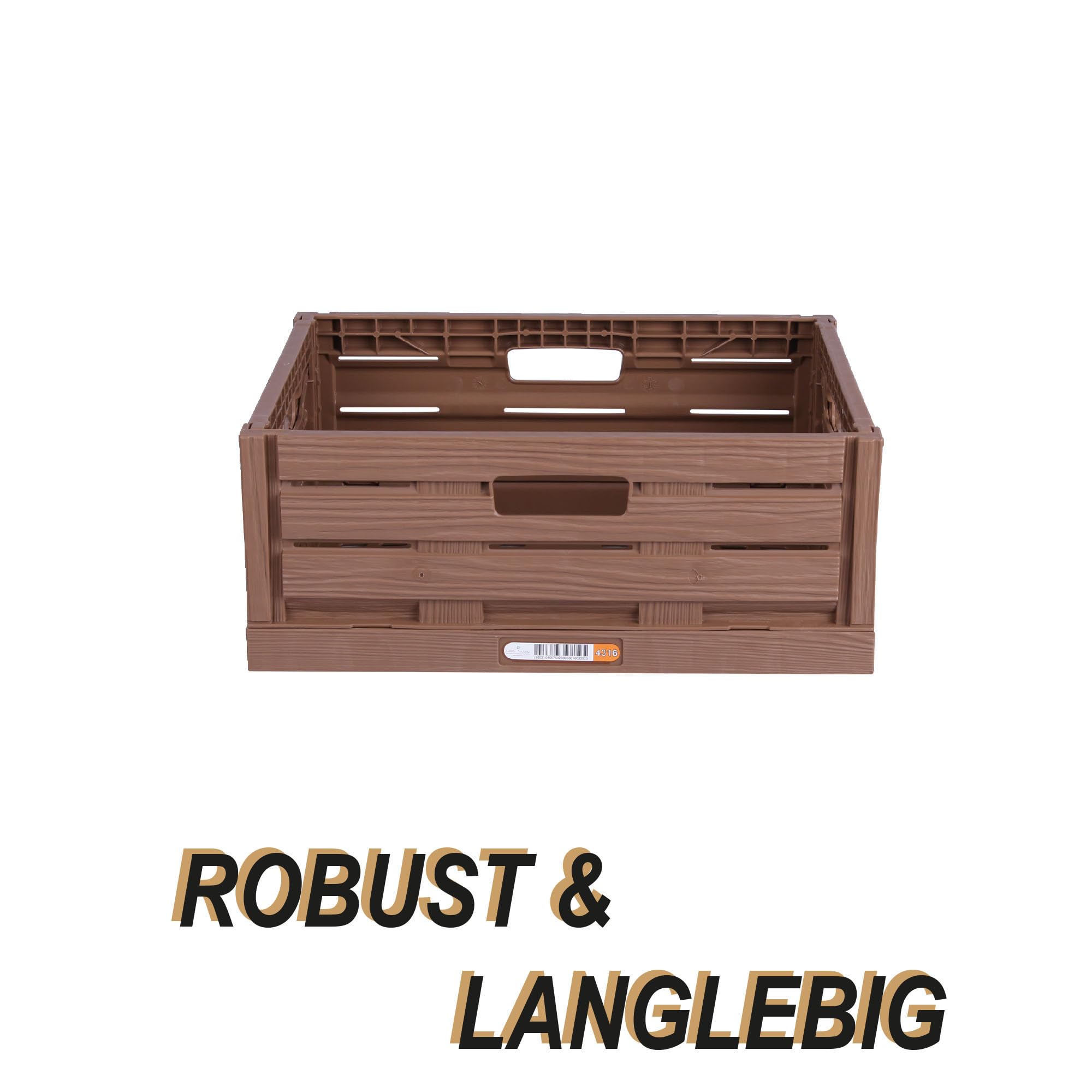 Robusta Scatola Pieghevole Effetto Legno, 40 X 30 X 16,3 Cm (16 L - Foto 9