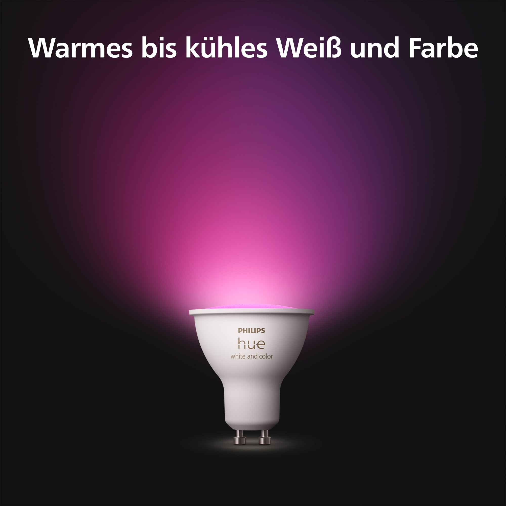 Philips Hue Starter Kit: Bridge + 3 GU10 Smarte Glühbirnen + Smart Button, White and Color Ambiance, Smart Light Hub, kompatibel mit Alexa, Google Assistant, Samsung SmartThings, Apple Home