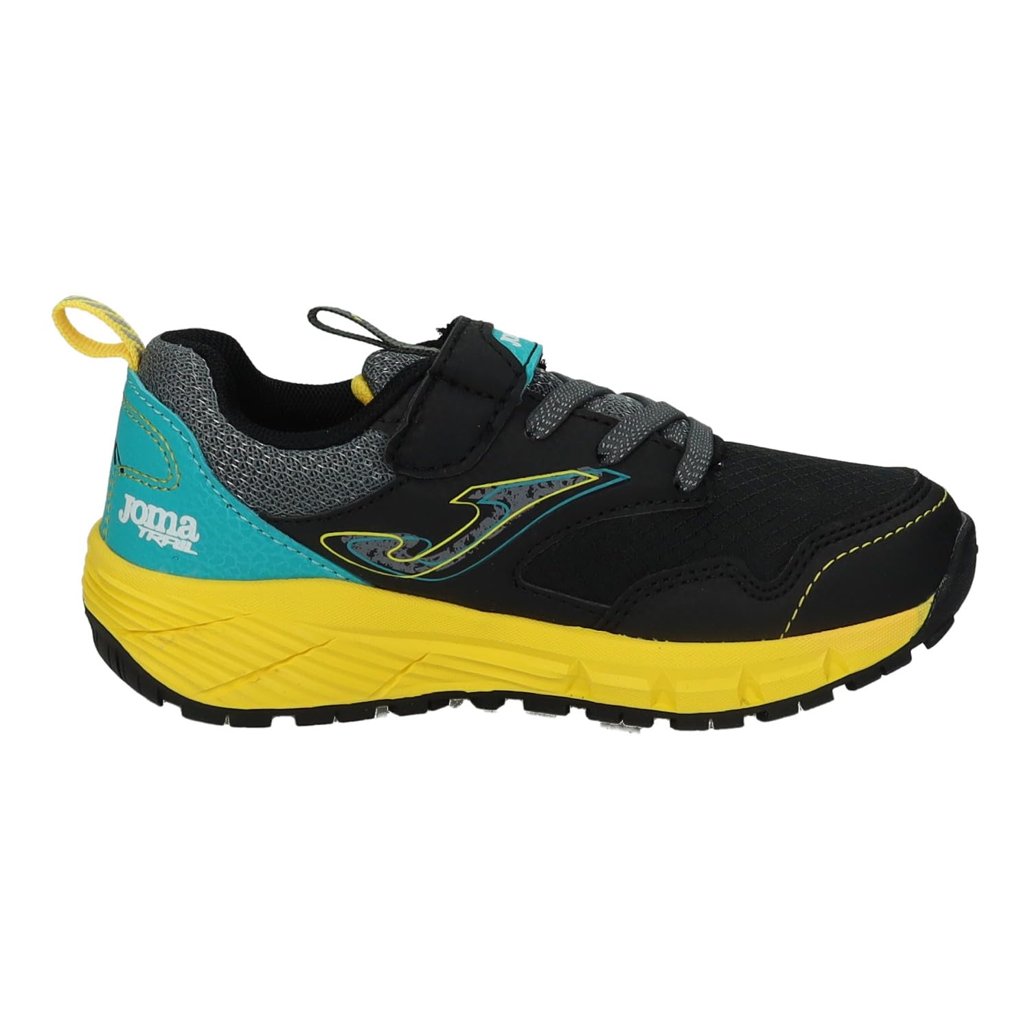Joma JTUNS2501V Zapatillas Trail niño Tundra Cierre Adhesivo Cordones elásticos Negro Amarillo