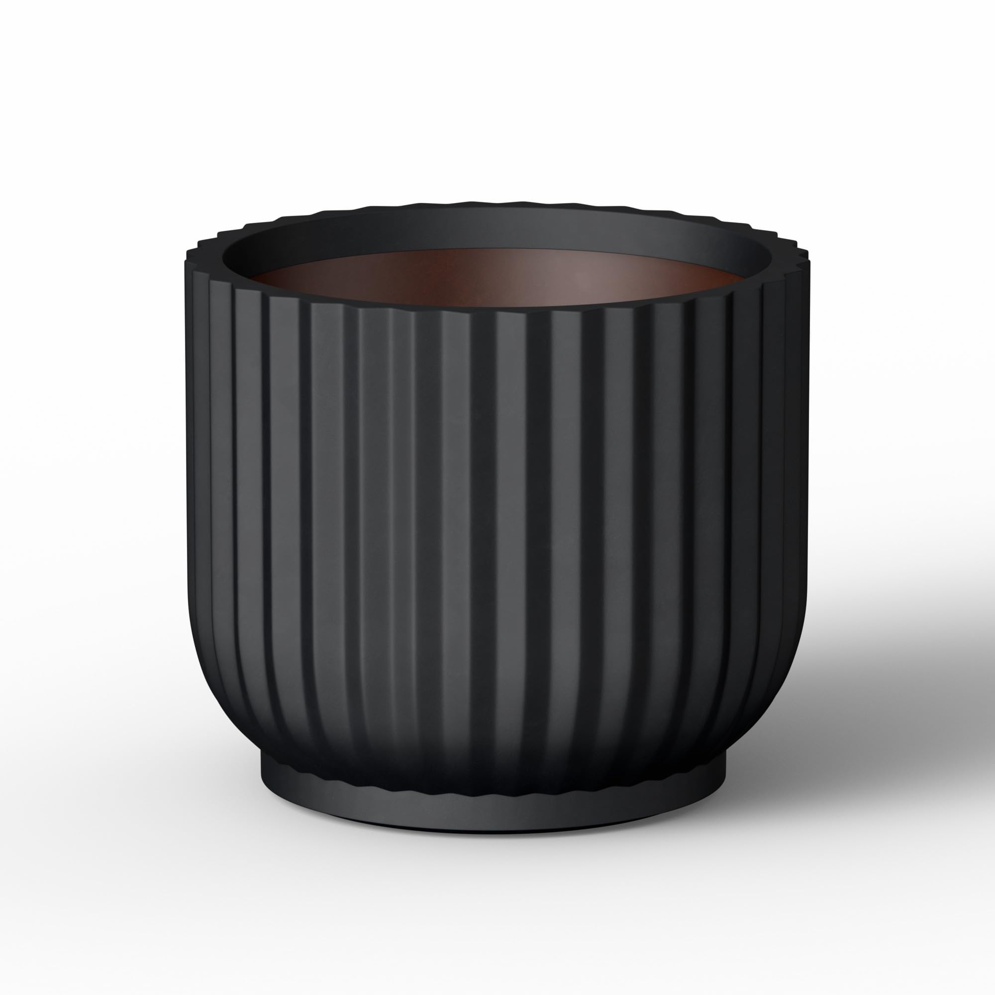 Jardinière en béton noir Kante haut de gamme 28 cm pour aménagement extérieur