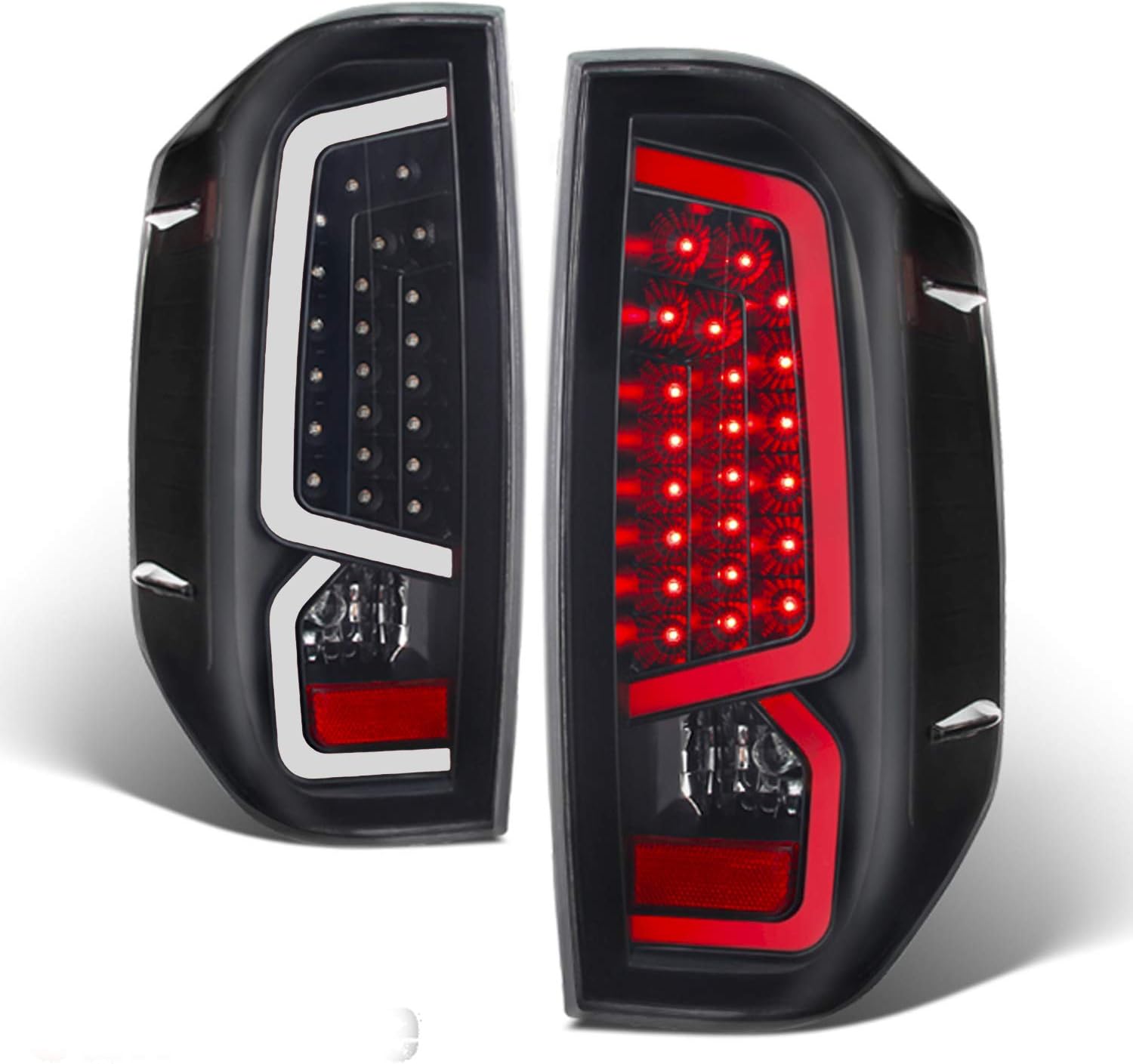 AKKON - For 2014-2021 Toyota Tundra SR5 Black LED Tube Light Bar Taillights Brake Lamps 14 15 16 17 18 19 20