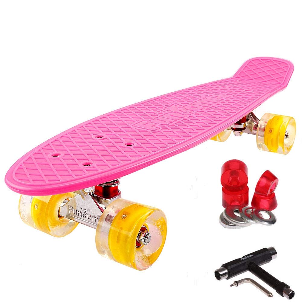 FunTomia Mini Board monopatín Skateboard 57cm - con o sin LED Ruedas - Wheel 59mmx45mm (82A) - Rodamiento ABEC-11 — view 21