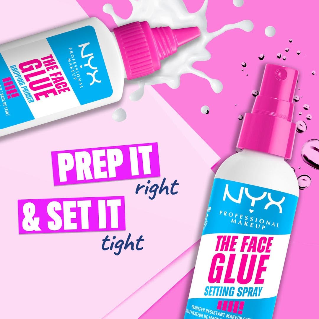 NYX Professional Makeup - Spray Fixateur de Maquillage - Résistant aux Transferts et Waterproof - Tenue Longue Durée 24H - Formule Vegan - The Face Glue Setting Spray - 60ml - 5