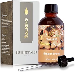 SALKING Gingerbread Essential Oil, 120ml Premium Essential Oils for Diffuser, Candle Scents for Candle Making, Soap Making Supplies, Diffuser Oil Scents, Holiday Gifts