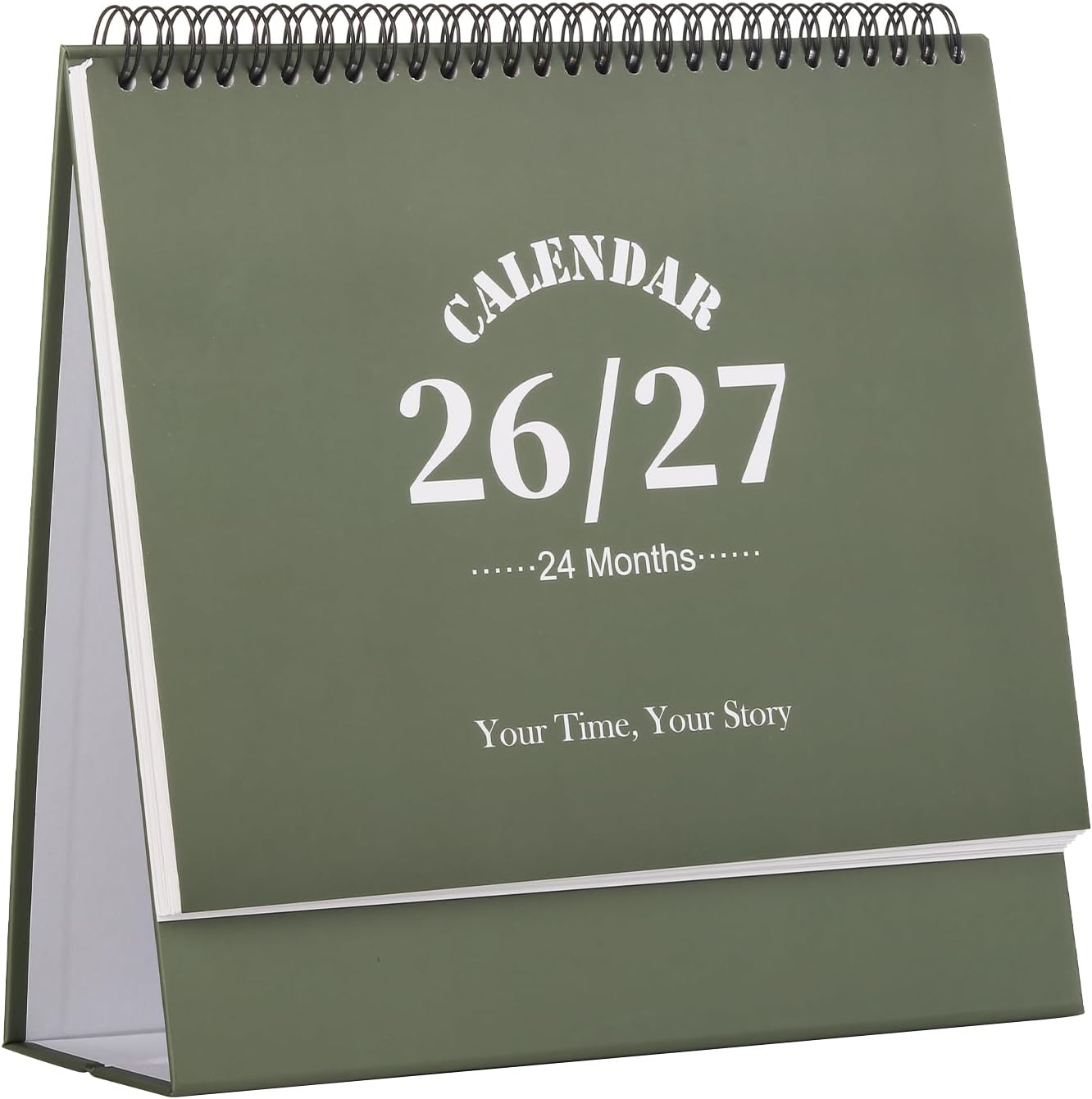 Desk Calendar 2026-2027, Jan 2026-Dec 2027, 9.8" x 9.6"(Green)