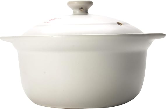 Uniware Heavy Duty Heat Proof Ceramic Pot, White, (1.25 Liter (7.5D X 3.5H / (19cm D x 9cm H))