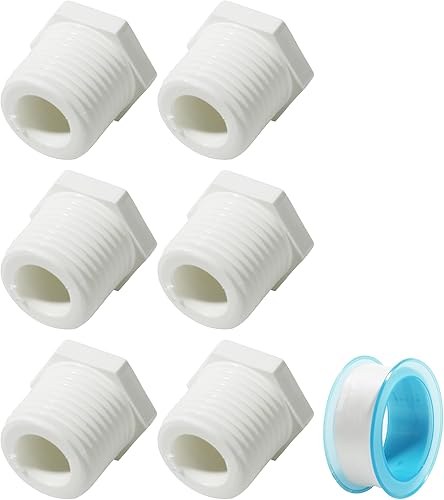 Zlirfy - Tapón de drenaje para calentador de agua NPT de 12 pulgada, 6 piezas, compatible con autocaravana y calentador Atwood, plástico blanco,