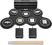 Pogolab Roll-Up Electronic Drum Set: 7 Pads, Bluetooth Wireless, Rechargeable Portable MIDI Drum Kit for Beginners