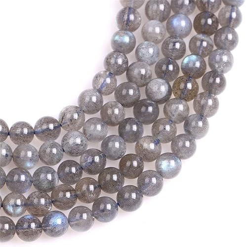 Miniatura 167 de Cuentas redondas naturales semipreciosas de piedra suelta para hacer joyas, brazaletes, collares Ojo de tigre rojo,Piedra de Yaxaita,Azul