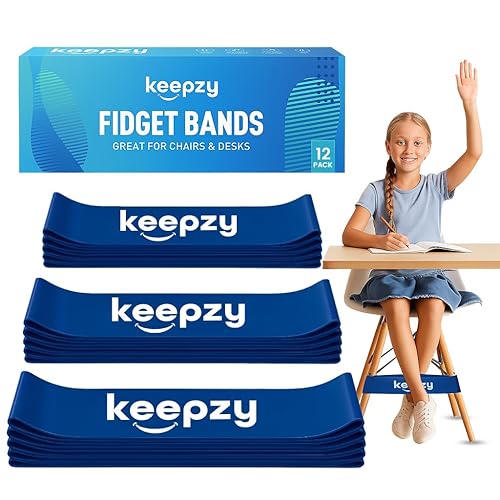 Paquete de 12 bandas para silla, bandas antideslizantes para sillas para niños con pies inquietos, bandas antiestrés para sillas de aula, bandas