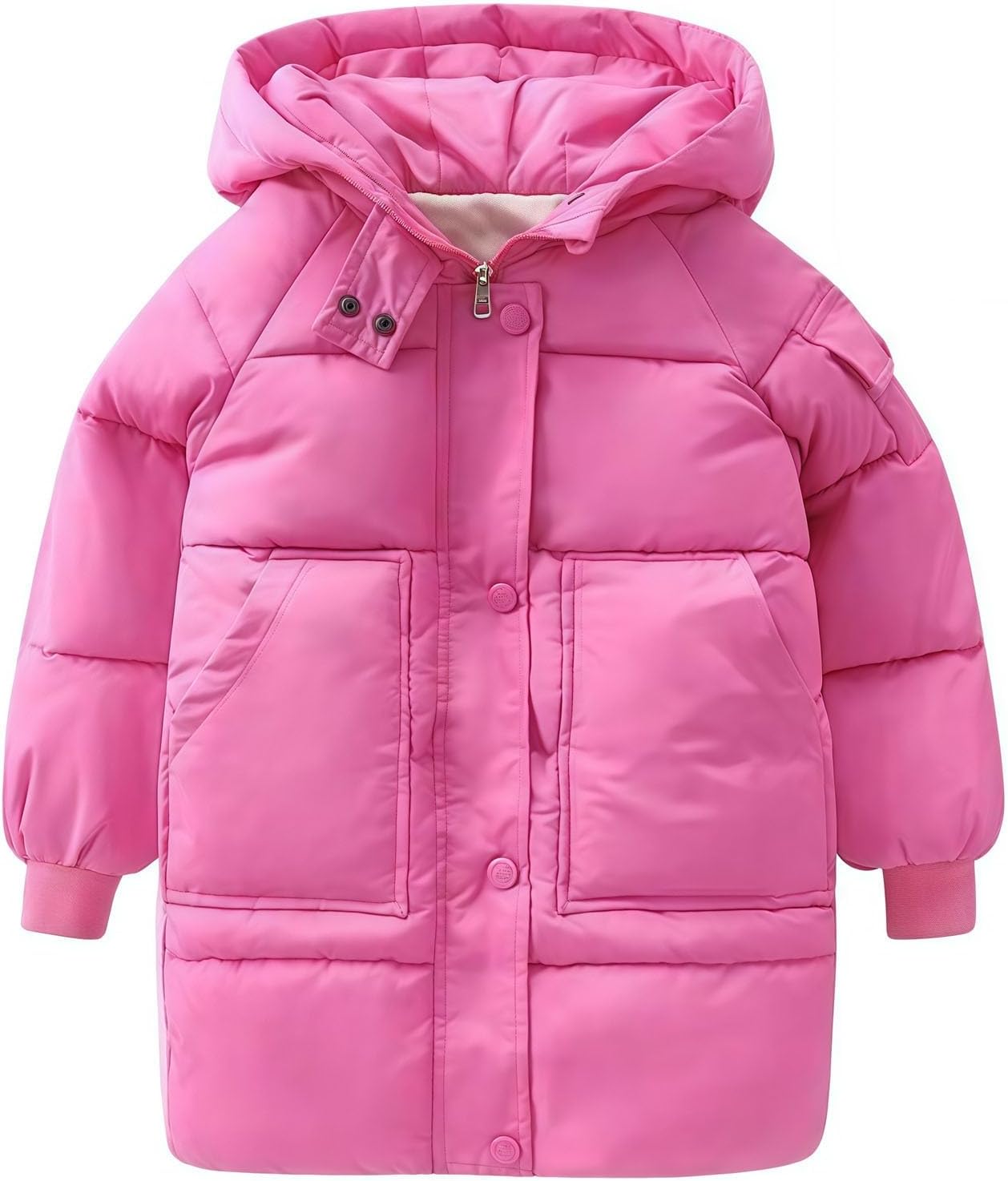 Mjjsk Manteau Parka Pour Filles Avec Doublure En Polaire Et Fermeture éclair - Doudoune Chaude Pour L'hiver - Vêtement D'extérieur Rembourré Pour Enfants - Manteaux Confortables, Blanc, 12-18 Mois