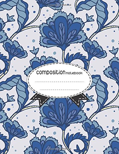 Composition Notebook, 8.5 x 11, 110 pages: Blue Batik: (School Notebooks)