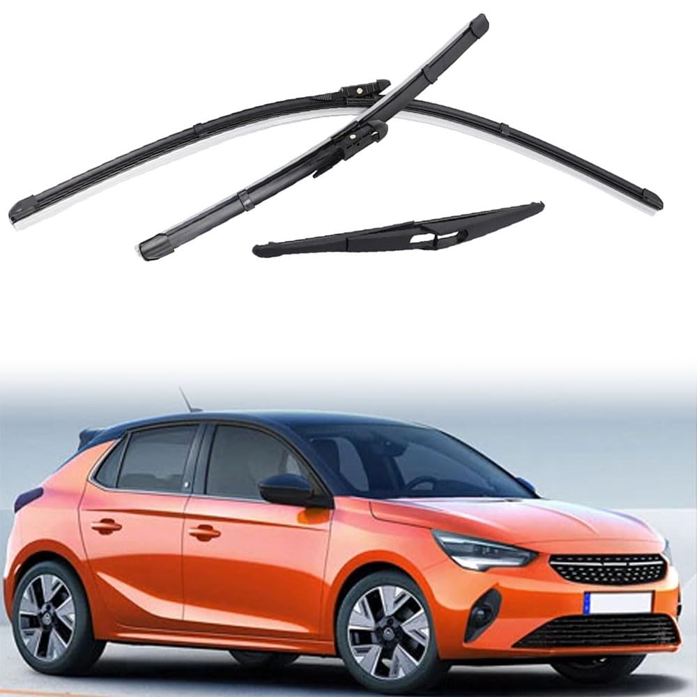 Zestaw wycieraczek przednich tylnych do opel corsa e 2015-2018, gumowa wycieraczka do czyszczenia szyb 26 "15" 12"