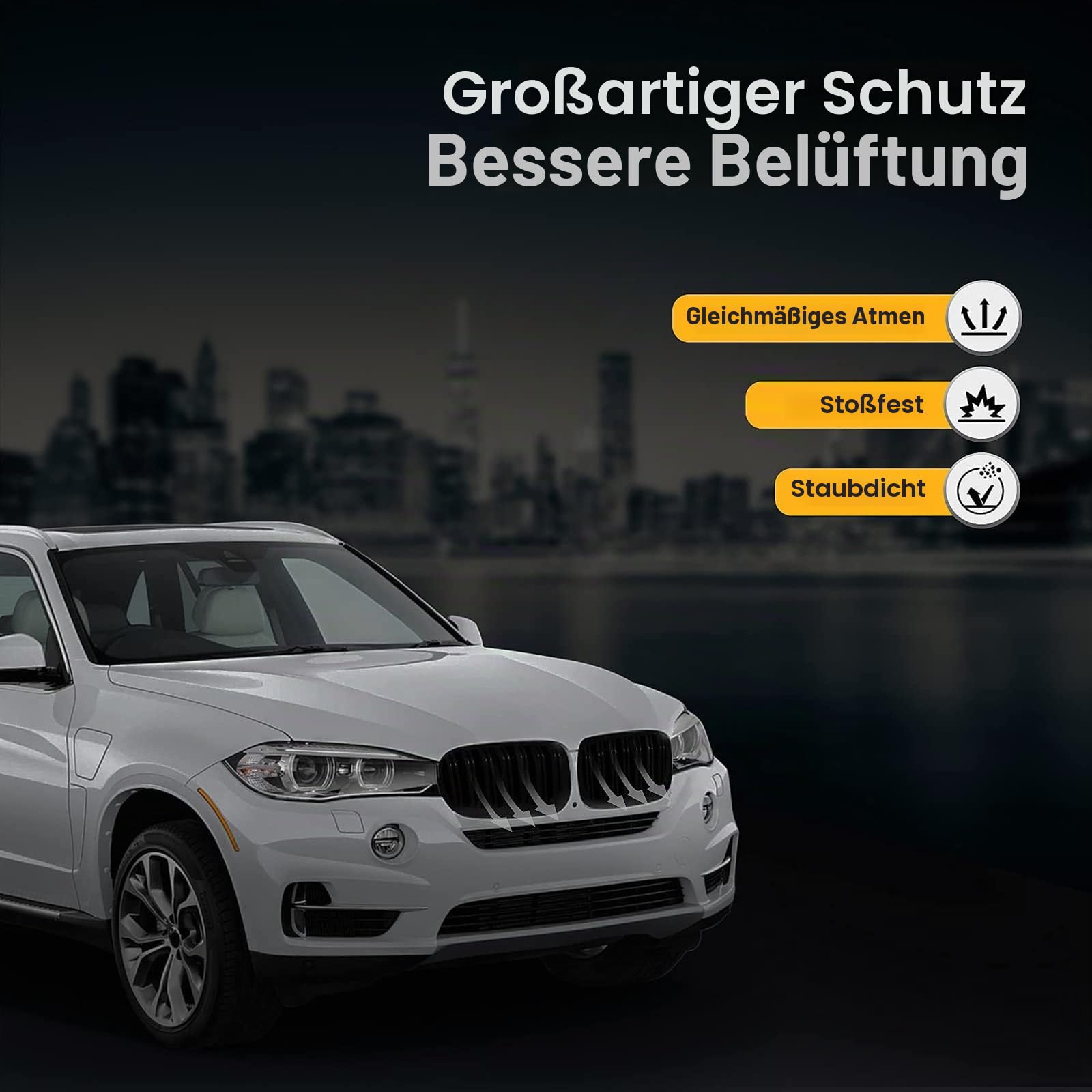 Kühlergrill Passend für BMW X1 F48 F49 2016-2019 Schwarz Glanz Kühler Front Doppel Rippen Grill F48 Nieren