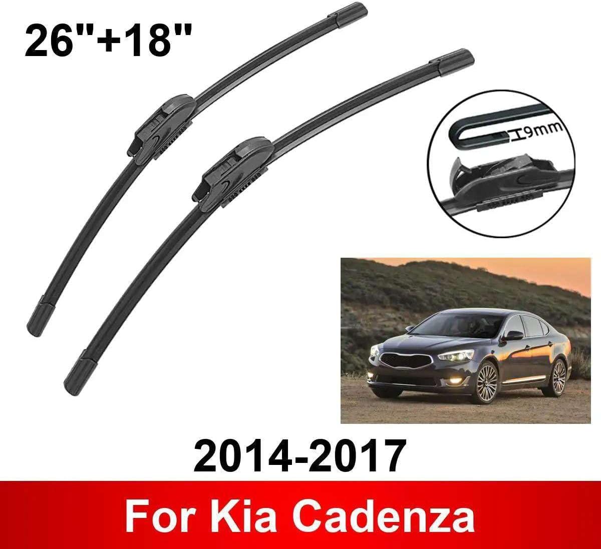 車用ワイパー、Kia Cadenza 2014-2017 26インチ + 18インチ フロントリアワイパーブレード ブラシアクセサリ