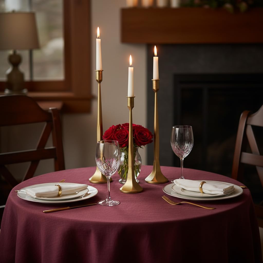 Cast Iron Taper Candle Holder Set of 3, Fireplace Mantle & Dining Table Tall Candlestick Holders, for Wedding, Holiday, Home Decor, Christmas Decoration (Gold) - Image 8