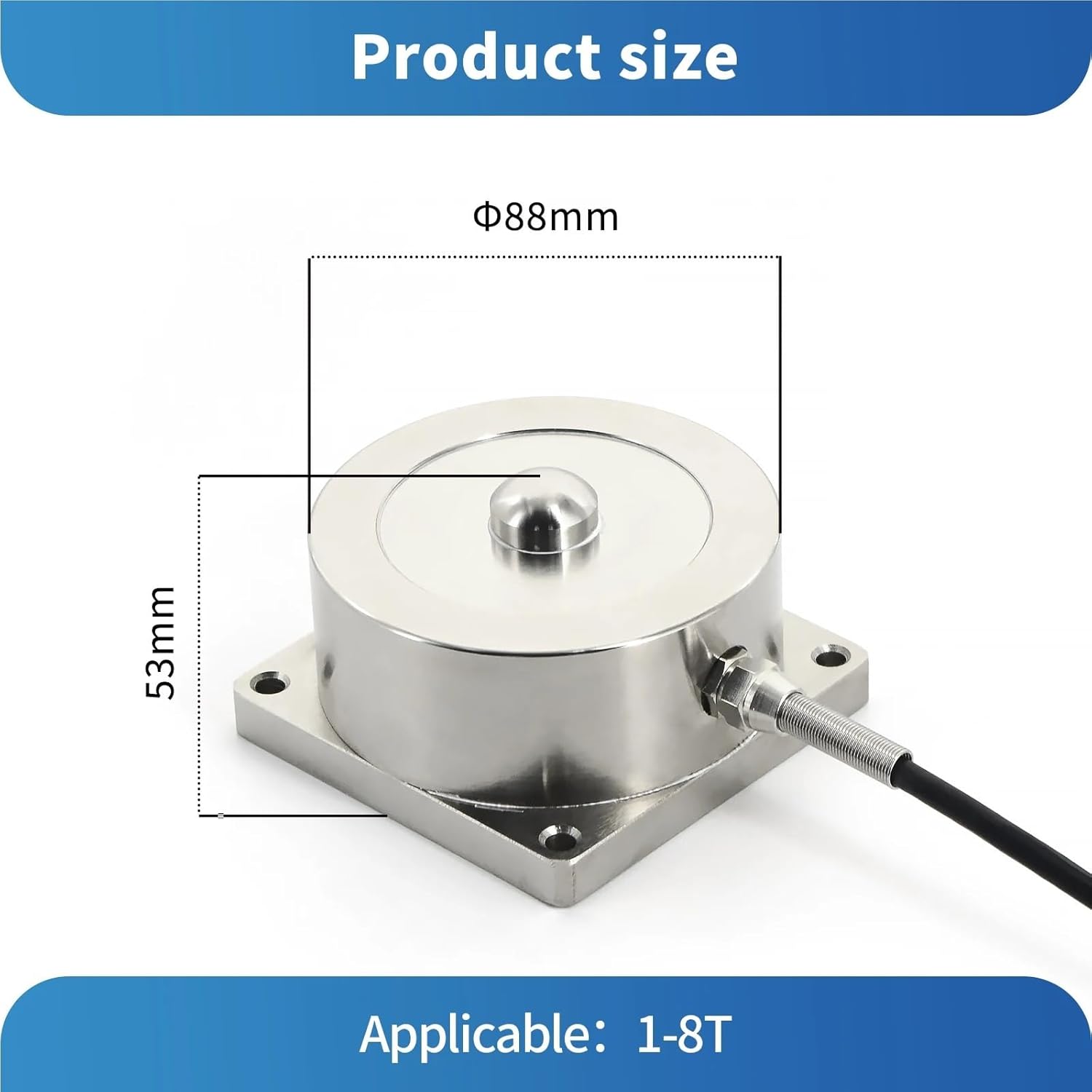 1pc Load Cell Weight Sensor,Test Tension and Compression Force Weight Pressure,Adapts HX711 Range 1-8T(0-1T)