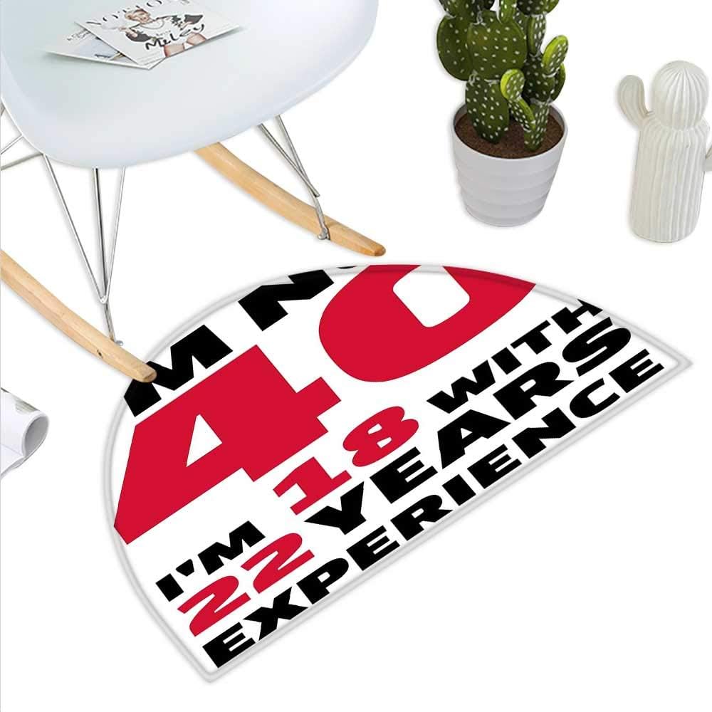 40th Birthday Semicircle Doormat Feeling Eighteen Years of