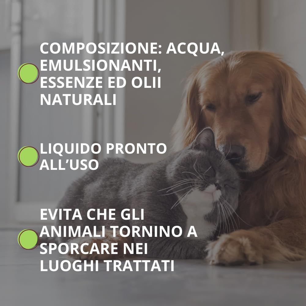 VITHAL Repellente per Gatti e Cani - Spray Liquido 500ml, Disabituante Gatti e Cani, Anti Urina Anti Graffio, Ideale per Tutte le Superfici, Interni ed Esterni, Adatto per Cuccioli e Adulti