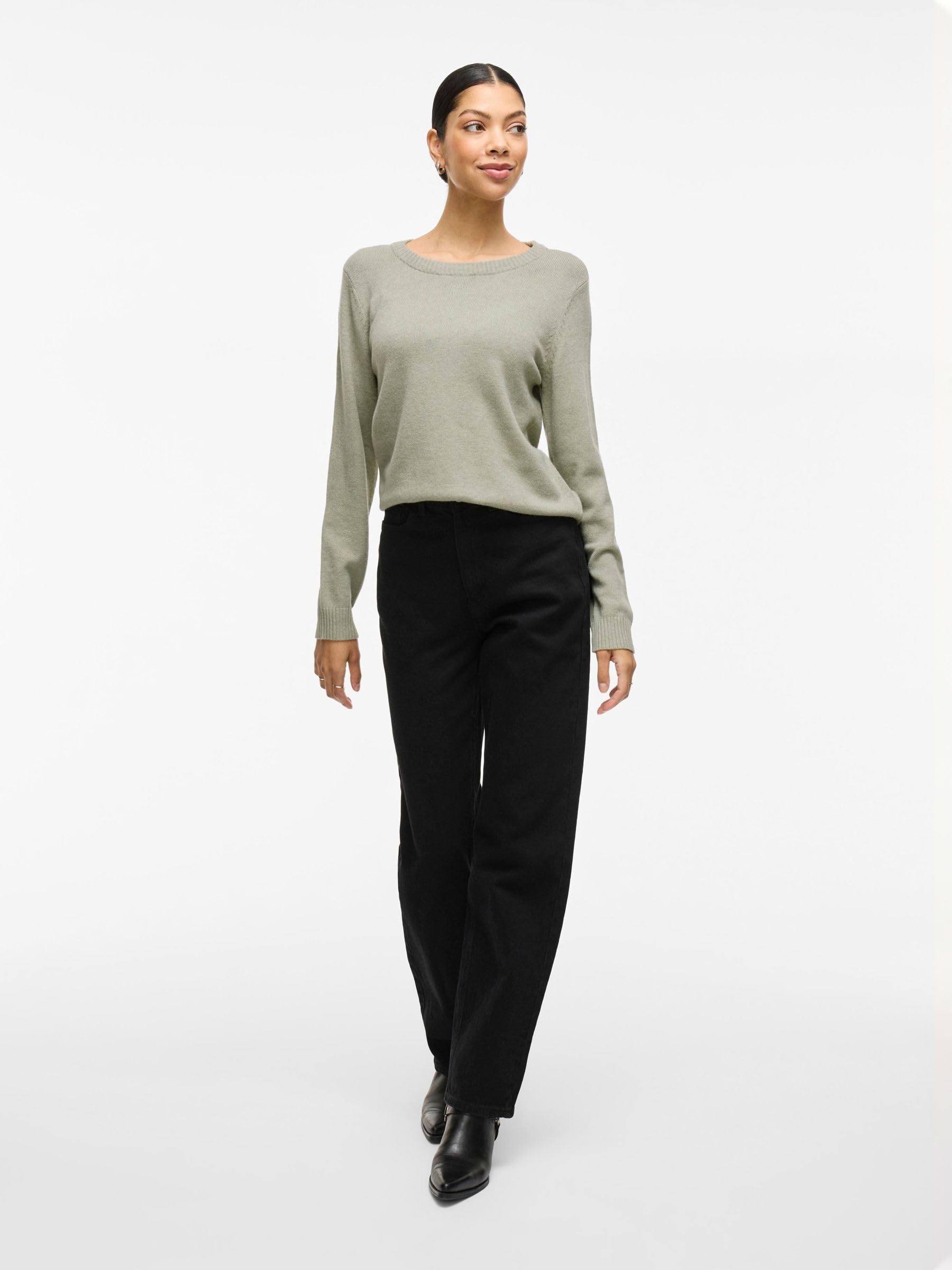 VILA Viril O-Neck L/S Knit Top - Noos Pull-Over Femme (Lot de 1)