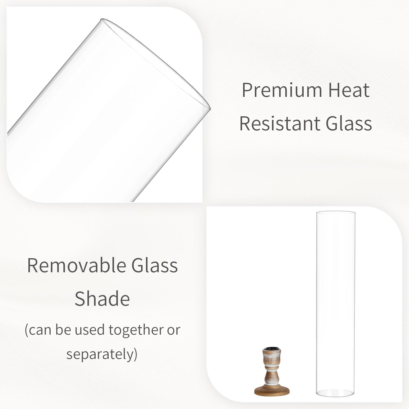 Portavelas in Vidrio Candleabros Decorativos: 6 Piezas Cilindros Portavelas para Velas Cónicas Porta Velas de Madera con Cristal Extraíble para Centro de Mesa Boda Evento o Decor del Hogar