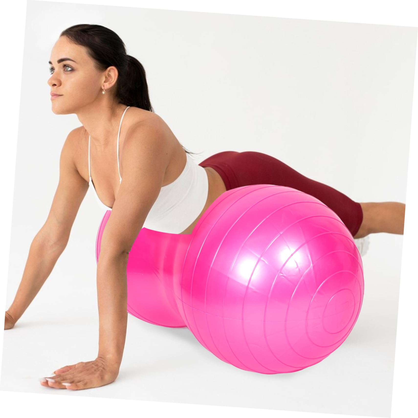Healifty Pelota de Ejercicio con Forma de Maní de PVC para Embarazo y Yoga, con Bomba Incluida, Estabilidad y Función de Masaje para Gimnasio en Casa