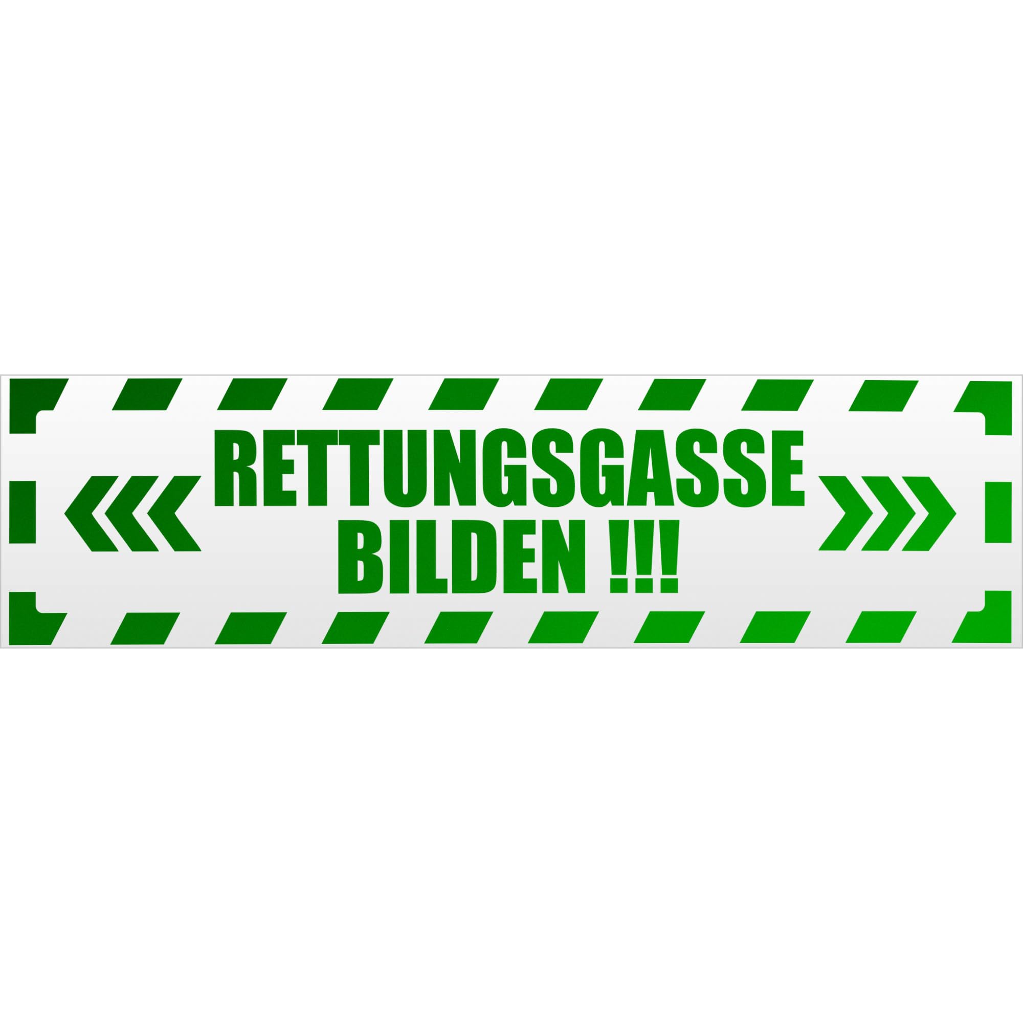 Kiwistar Magnetschild Rettungsgasse bilden gestreift - 60cm Grün - reflektierend - magnetisch für Auto PKW Kfz - wiederverwendbares Hinweisschild aus Magnetfolie - für Fahrzeug, Truck