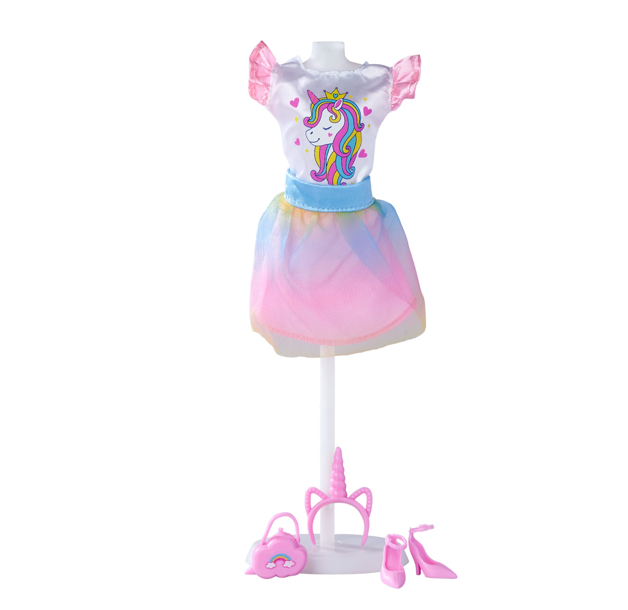 Simba Steffi Love Unicorn Fashion, odzież dla lalek, jednorożec, zestaw ubrań dla lalek o długości 29 cm, bez lalki, 2-krotne sortowanie, tylko jeden artykuł, od 3 lat, 105723555