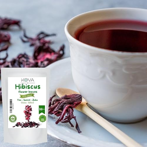 Miniatura 3 de Kovafood Flores secas de hibisco rojo, hojas de acedera, hojas de zobo I Orgánico I NO OGM I Lavado y tamizado - 5oz (1 lb)