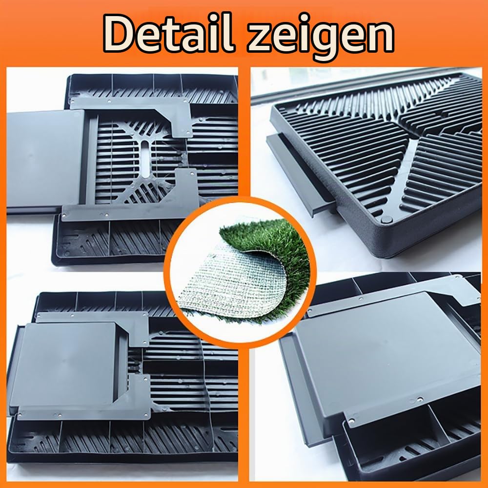 Hundetoilette Wohnung,Hundeklo,Hundeklo Für Zuhause,Töpfchentrainingsmatte Mit Urintrennwand,Mit Ausziehbarem Tablett,Leicht zu Reinigen,Ideale Indoor-Outdoor-Toilette für Hunde (64 x 51 cm)