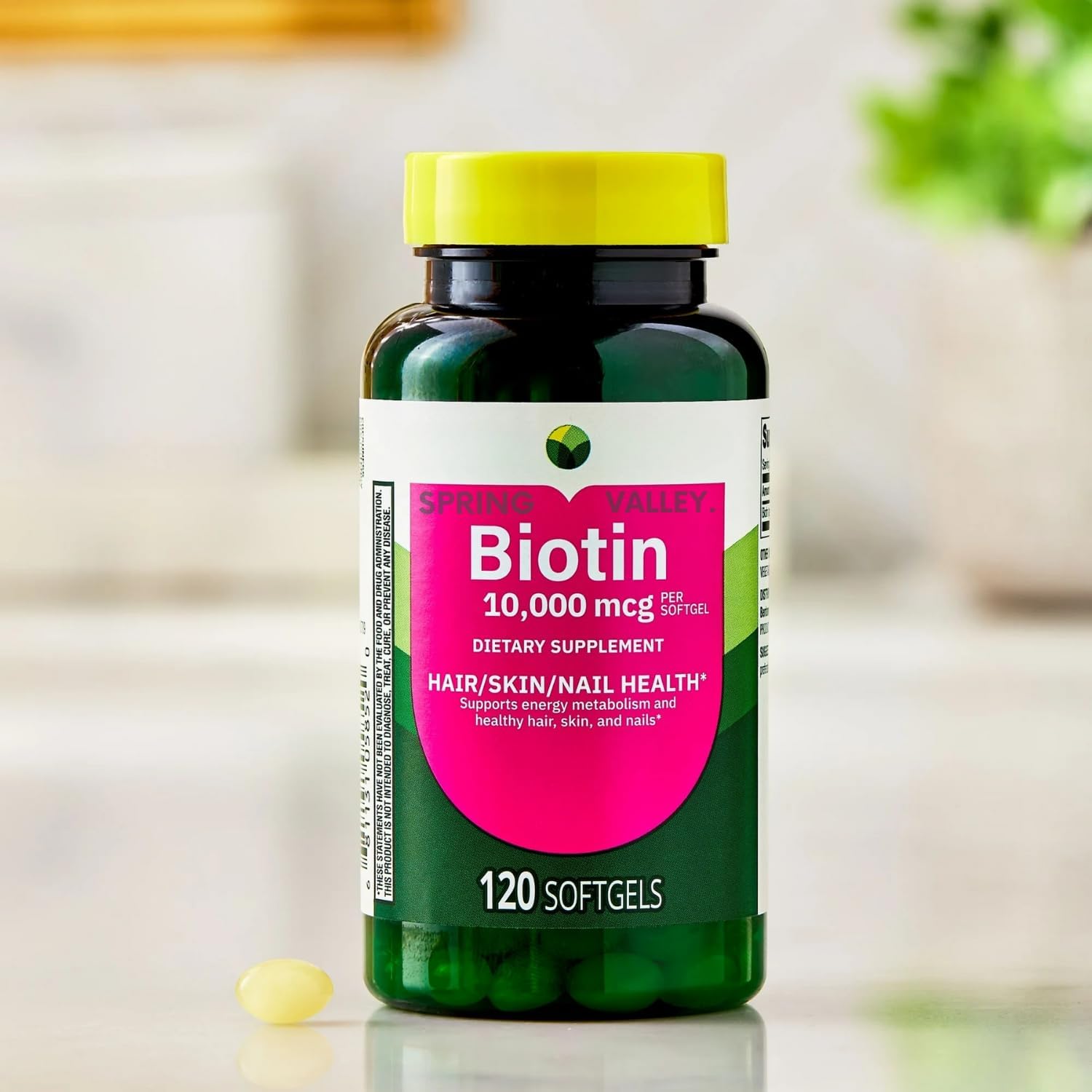 Biotin Hair/Skin/Nails Health Dietary Supplement Softgels Spriing Vallley 10,000 mcg - 120 Count (Pack of 1)